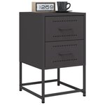 vidaXL Tables de chevet 2 Pièces noir 36x39x60 5 cm acier