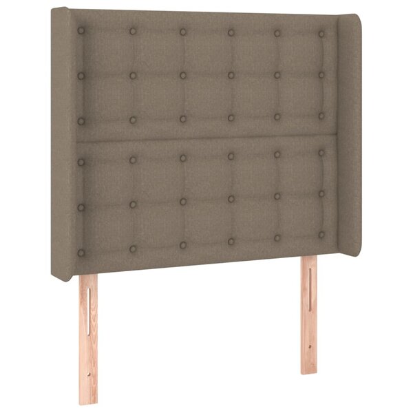 vidaXL Tête de lit avec oreilles Taupe 83x16x118/128 cm Tissu