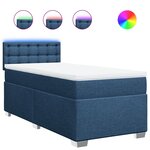 vidaXL Sommier à lattes de lit avec matelas Bleu 100x200 cm Tissu