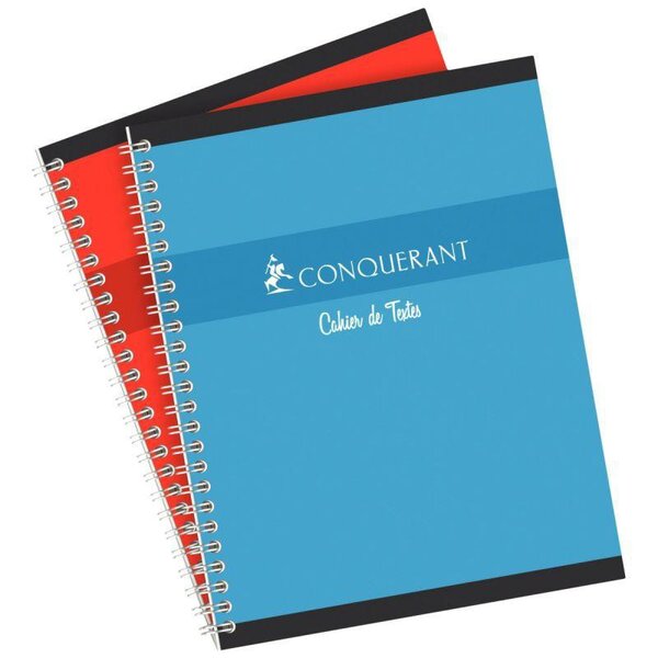 Cahier texte reliure intégrale 124 pages seyès 70 g  17 x 22 cm CONQUERANT