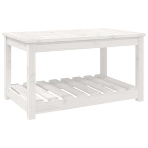 vidaXL Table de jardin blanc 82 5x50 5x45 cm bois massif de pin