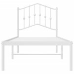vidaXL Cadre de lit métal sans matelas avec tête de lit blanc 75x190cm