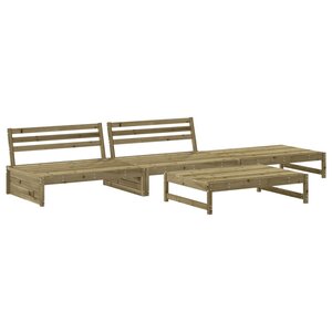 vidaXL Salon de jardin 4 Pièces bois de pin imprégné