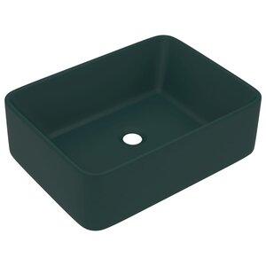 vidaXL Lavabo de luxe Vert foncé mat 41x30x12 cm Céramique