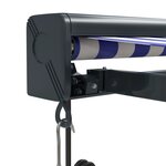 vidaXL Auvent rétractable bleu et blanc 4x3 m tissu et aluminium