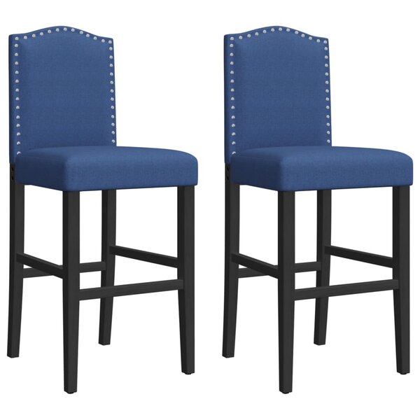 vidaXL Chaises de bar lot de 2 bois massif d'hévéa et tissu