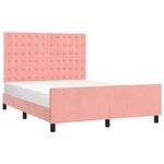vidaXL Cadre de lit avec tête de lit Rose 140x200 cm Velours
