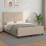 vidaXL Cadre de lit avec tête de lit Cappuccino 140x190 cm Similicuir