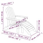 vidaXL Chaise de jardin Adirondack avec repose-pied PEHD Blanc
