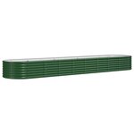 vidaXL Lit surélevé de jardin Acier enduit de poudre 368x80x36 cm Vert