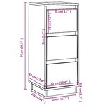 vidaXL Buffets 2 Pièces Blanc 32x34x75 cm Bois massif de pin