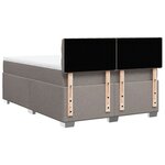 vidaXL Sommier à lattes de lit avec matelas Taupe 140x200 cm Tissu