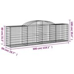 vidaXL Paniers à gabions arqués 17 Pièces 300x50x80/100 cm fer galvanisé