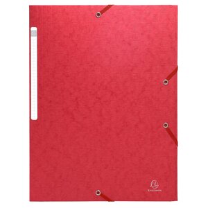 Chemise 3 Rabats À Élastiques Maxi Capacity Carte Lustrée 600g/m2 Scotten ®- A4 - Rouge - X 25 - Exacompta
