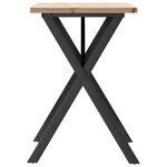 vidaXL Table à manger cadre en X 80x50x75 5cm bois de pin massif fonte