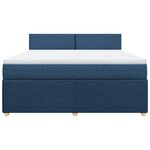 vidaXL Sommier à lattes de lit avec matelas Bleu 180x200 cm Tissu
