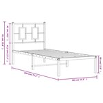 vidaXL Cadre de lit métal avec tête de lit blanc 75x190 cm