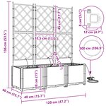 Bacs de jardin vidaXL avec système d'irrigation 3 Pièces Gris