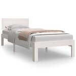 vidaXL Cadre de lit Blanc Bois massif 75x190 cm Petit simple