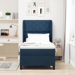 vidaXL Lit à Ressorts Ensachés avec Matelas  Bleu  100x200 cm  Tissu