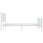 vidaXL Cadre de lit métal avec tête de lit/pied de lit blanc 137x190cm