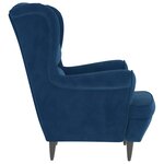 vidaXL Fauteuil bleu velours
