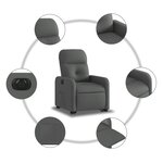 vidaXL Fauteuil inclinable électrique gris foncé tissu