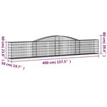vidaXL Paniers à gabions arqués 15 Pièces 400x50x60/80 cm Fer galvanisé
