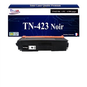 T3AZUR - Toner compatible avec Brother TN421  TN423 Noire pour Brother MFC-L8690CDW  MFC-L8900CDW