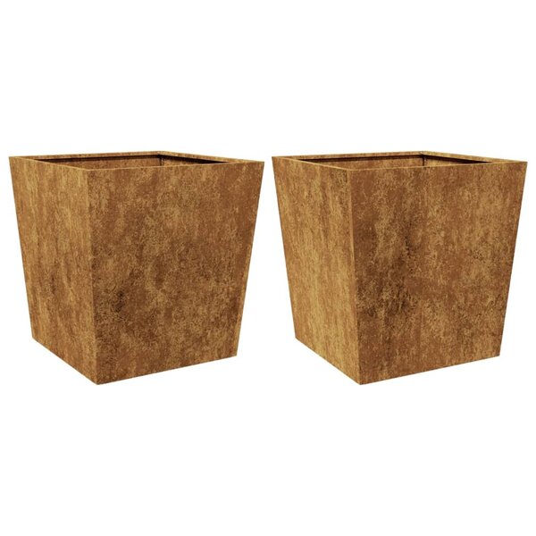 vidaXL Jardinières 2 Pièces 50x50x50 cm acier corten