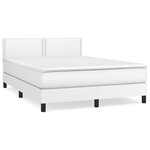 vidaXL Sommier à lattes de lit avec matelas Blanc 140x190cm Similicuir