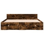 vidaXL Cadre de lit à tiroirs chêne fumé 140x200 cm bois d'ingénierie