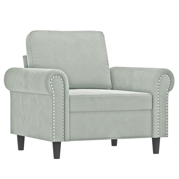 vidaXL Fauteuil Gris clair 60 cm Velours