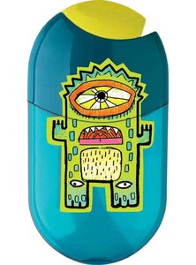 Taille crayon Double Motif « Monster » avec Gomme Jaune / Turquoise FABER-CASTELL