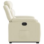vidaXL Fauteuil inclinable Crème Similicuir