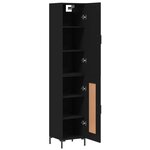 vidaXL Buffet haut Noir 34 5x34x180 cm Bois d'ingénierie