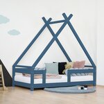 Lit cabane enfant TAHUKA 140 x 200 bleu marine