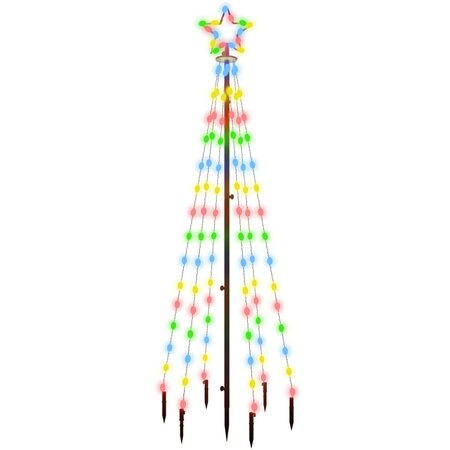 vidaXL Sapin de Noël avec piquet Coloré 108 LED 180 cm