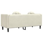 vidaXL Canapé avec coussins 2 places crème velours