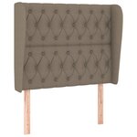 vidaXL Sommier à lattes de lit avec matelas Taupe 90x200 cm Tissu