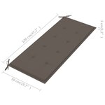 vidaXL Banc Batavia avec coussin taupe 120 cm Bois de teck massif
