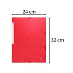 Chemise 3 Rabats À Élastiques Maxi Capacity Carte Lustrée 600g/m2 Scotten ®- A4 - Rouge - X 25 - Exacompta