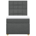 vidaXL Sommier à lattes de lit avec matelas Gris foncé 80x200 cm Tissu