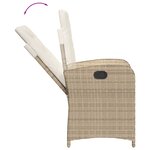 vidaXL Ensemble à manger de jardin avec coussins 5Pièces Beige poly rotin