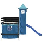 vidaXL Lit mezzanine enfants avec tour bleu 90x190 cm bois pin massif