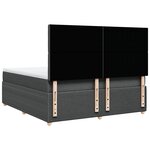 vidaXL Sommier à lattes de lit avec matelas Gris foncé 180x200cm Tissu