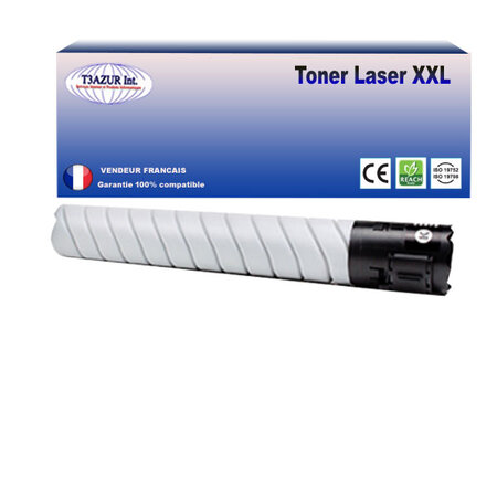 Toner compatible avec  ricoh aficio mpc305  mpc305sp  mpc305spf remplace ricoh 842079/841618/mpc305e - noir - 12 000 pages - t3azur