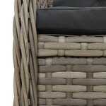 vidaXL Ensemble à manger de jardin 3 Pièces coussins gris résine tressée