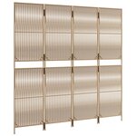 vidaXL Cloison de séparation 4 panneaux beige résine tressée