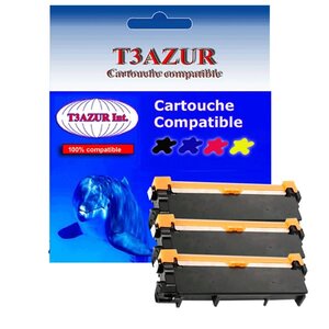 3 Toners compatibles avec TN2320 pour Brother DCP L2540DN, DCP L2560DW - 2 600 pages - T3AZUR